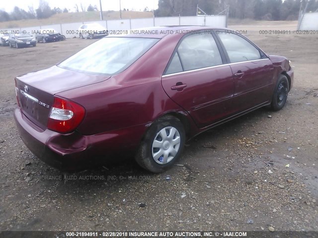 JTDBE32KX30244169 - 2003 TOYOTA CAMRY LE/XLE MAROON photo 4