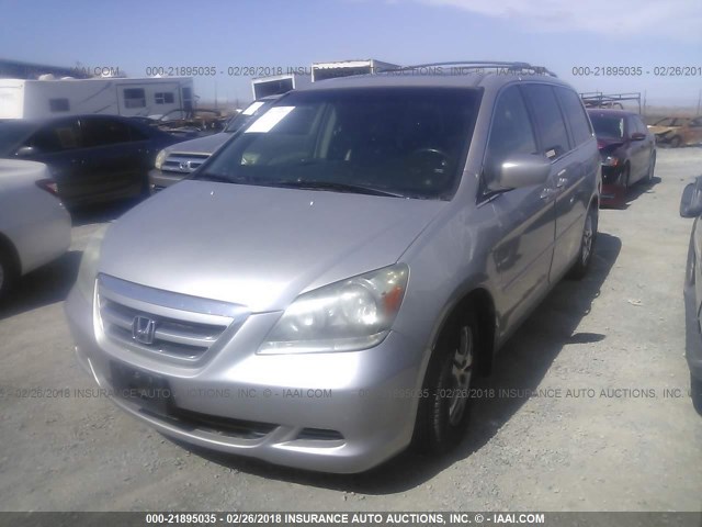 5FNRL38736B455419 - 2006 HONDA ODYSSEY EXL SILVER photo 2