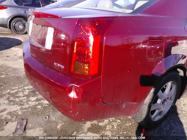 1G6DP577860166095 - 2006 CADILLAC CTS HI FEATURE V6 RED photo 6