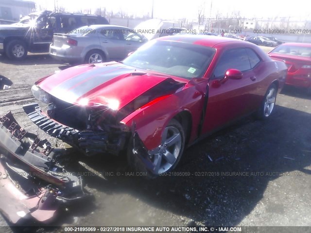 2B3CJ4DG9BH570913 - 2011 DODGE CHALLENGER RED photo 2