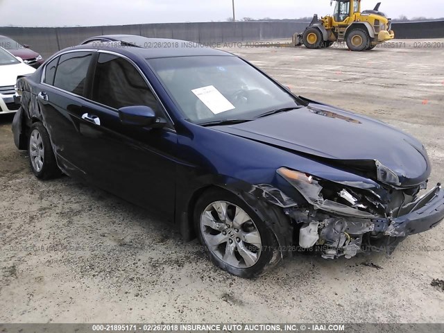 1HGCP36898A008080 - 2008 HONDA ACCORD EXL BLUE photo 1