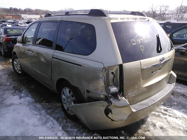 KNDMB233666030753 - 2006 KIA SEDONA EX/LX GOLD photo 3