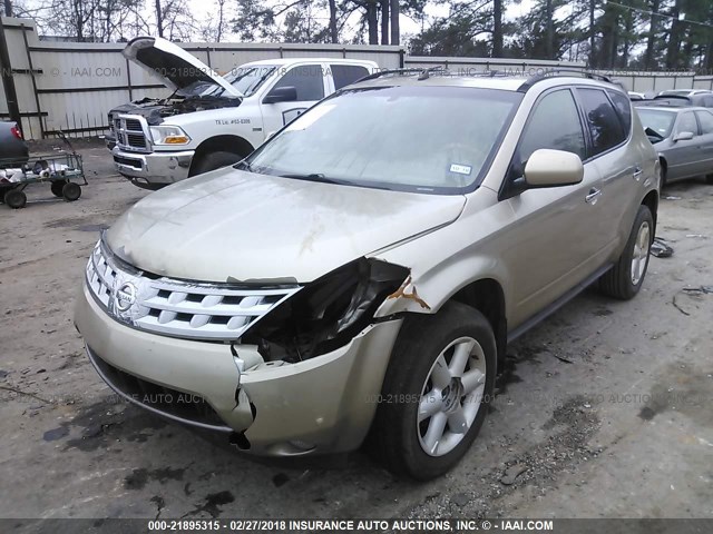 JN8AZ08W35W405684 - 2005 NISSAN MURANO SL/SE/S GOLD photo 2