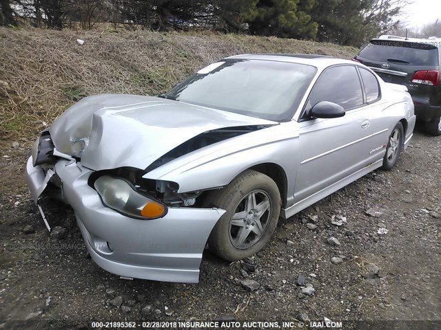 2G1WX15K939141903 - 2003 CHEVROLET MONTE CARLO SS SILVER photo 2