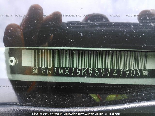 2G1WX15K939141903 - 2003 CHEVROLET MONTE CARLO SS ვერცხლისფერი ფოტო 9