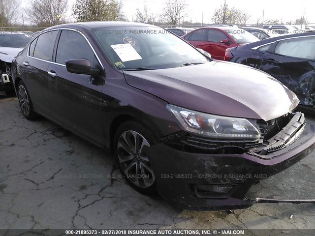 1HGCR2F53EA202531 - 2014 HONDA ACCORD SPORT 栗色 照片 1