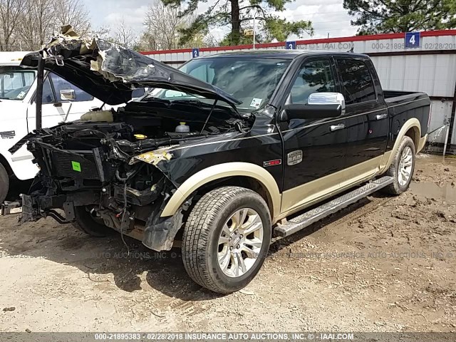 1C6RR6PM5FS750894 - 2015 RAM 1500 LONGHORN BLACK photo 2