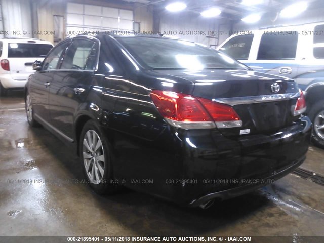 4T1BK3DB3BU391328 - 2011 TOYOTA AVALON LIMITED BLACK photo 3