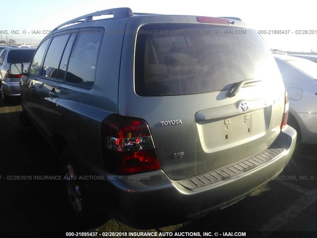 JTEGP21A960102124 - 2006 TOYOTA HIGHLANDER LIMITED GREEN photo 3