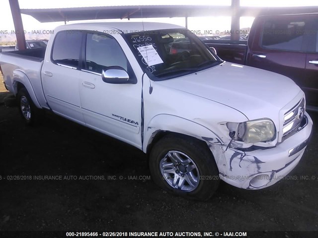 5TBDT44155S488314 - 2005 TOYOTA TUNDRA DOUBLE CAB SR5 WHITE photo 1