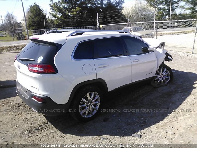 1C4PJLDS4GW273149 - 2016 JEEP CHEROKEE LIMITED WHITE photo 4