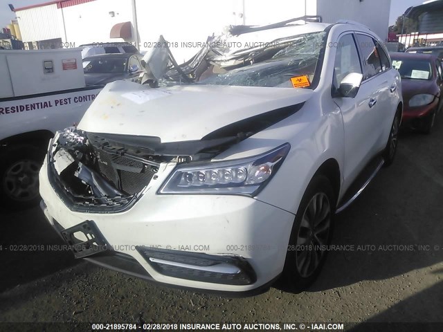 5FRYD4H44EB008986 - 2014 ACURA MDX TECHNOLOGY WHITE photo 2