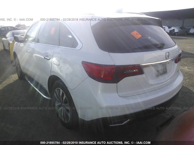 5FRYD4H44EB008986 - 2014 ACURA MDX TECHNOLOGY WHITE photo 3