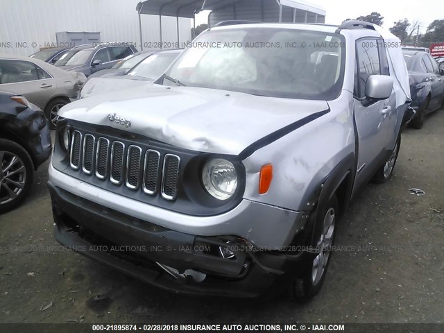 ZACCJBBT6FPB86210 - 2015 JEEP RENEGADE LATITUDE SILVER photo 2