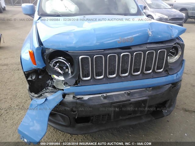 ZACCJBBT2FPB90433 - 2015 JEEP RENEGADE LATITUDE BLUE photo 6