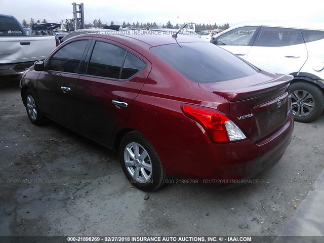 3N1CN7AP4EL830836 - 2014 NISSAN VERSA S/S PLUS/SV/SL RED photo 3