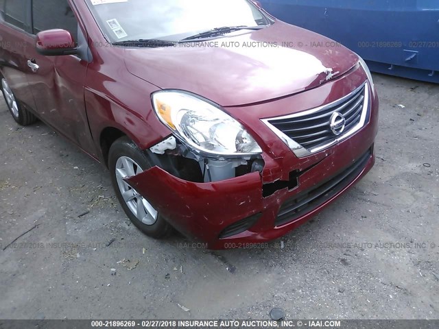 3N1CN7AP4EL830836 - 2014 NISSAN VERSA S/S PLUS/SV/SL RED photo 6