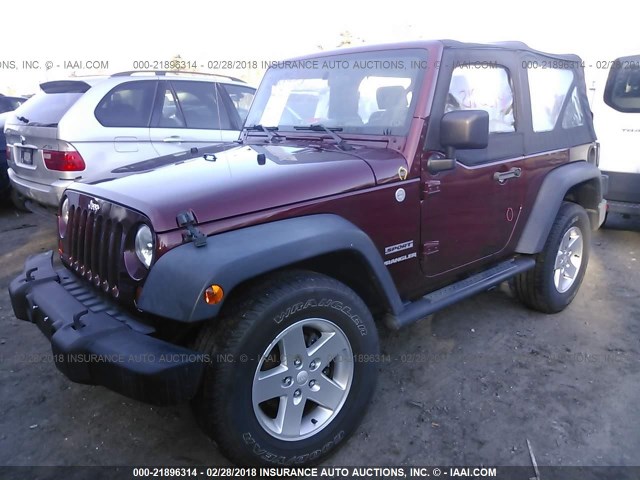 1J4AA2D10AL188285 - 2010 JEEP WRANGLER SPORT RED photo 2