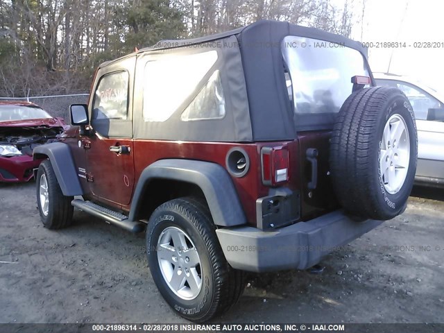 1J4AA2D10AL188285 - 2010 JEEP WRANGLER SPORT RED photo 3