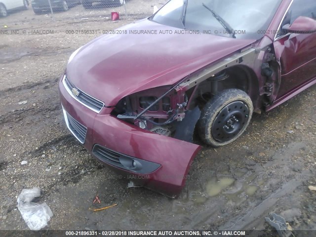 2G1WC57M591207551 - 2009 CHEVROLET IMPALA 2LT MAROON photo 6