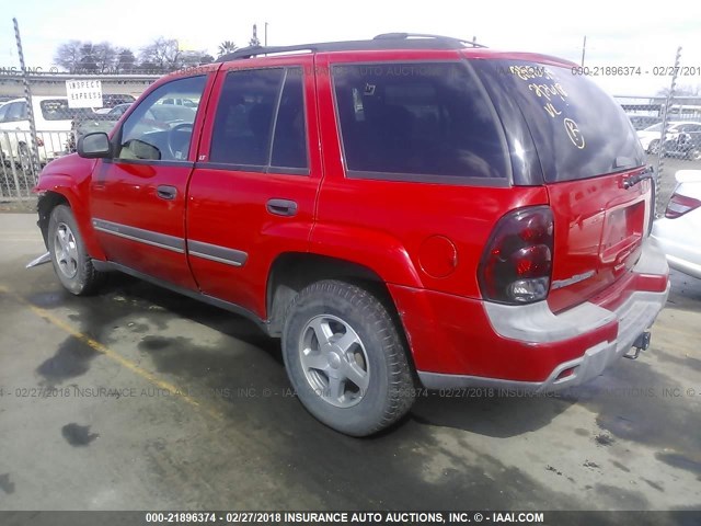 1GNDS13S422129355 - 2002 CHEVROLET TRAILBLAZER  RED photo 3