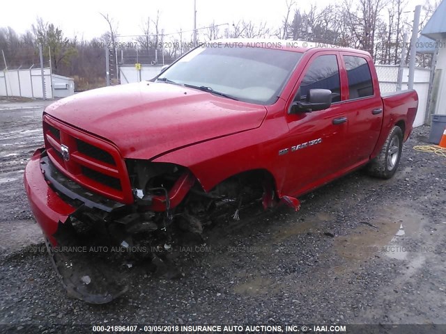 1C6RD7KT3CS213617 - 2012 DODGE RAM 1500 ST RED photo 2