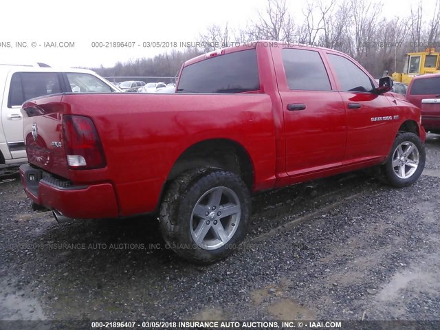 1C6RD7KT3CS213617 - 2012 DODGE RAM 1500 ST RED photo 4