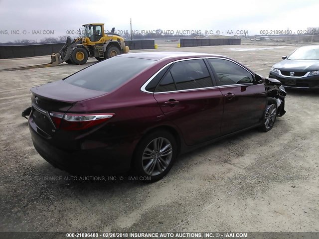4T1BF1FK9HU797158 - 2017 TOYOTA CAMRY LE/XLE/SE/XSE RED photo 4
