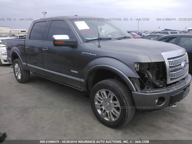 1FTFW1ET5BFD26491 - 2011 FORD F150 SUPERCREW GRAY photo 1
