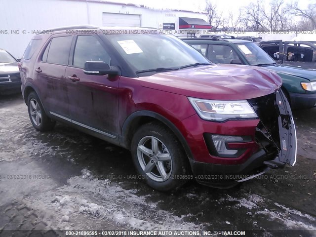 1FM5K8D8XHGC47555 - 2017 FORD EXPLORER XLT RED photo 1