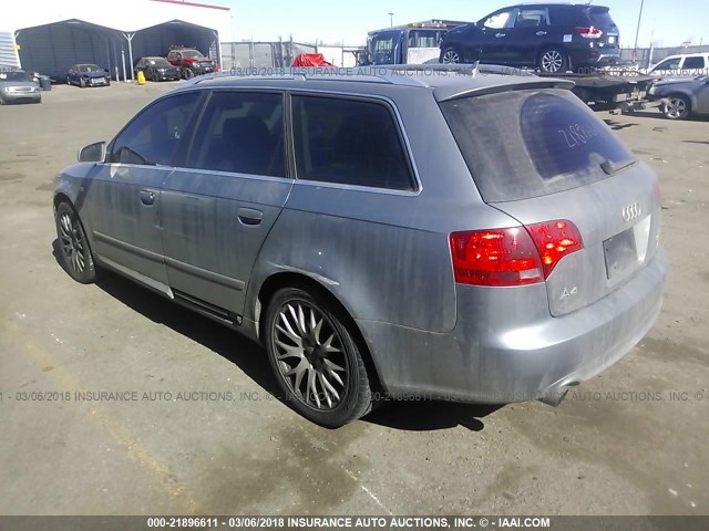 WAUKF78EX8A139703 - 2008 AUDI A4 2.0T AVANT QUATTRO GRAY photo 3