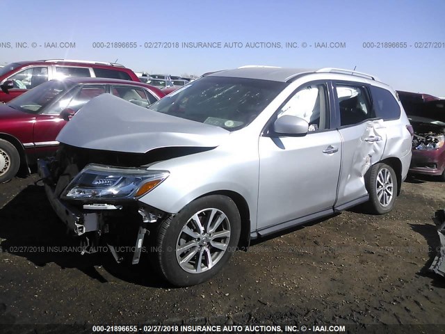 5N1AR2MM6DC648543 - 2013 NISSAN PATHFINDER S/SV/SL/PLATINUM 银色 照片 2