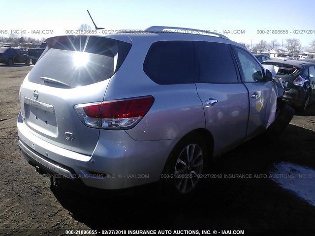 5N1AR2MM6DC648543 - 2013 NISSAN PATHFINDER S/SV/SL/PLATINUM 银色 照片 4