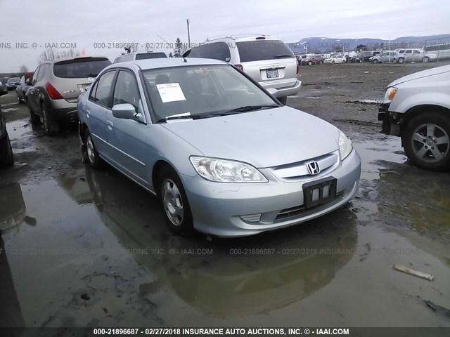 JHMES96675S017159 - 2005 HONDA CIVIC HYBRID Light Blue photo 1