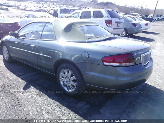 1C3EL65RX4N244226 - 2004 CHRYSLER SEBRING LIMITED GREEN photo 3