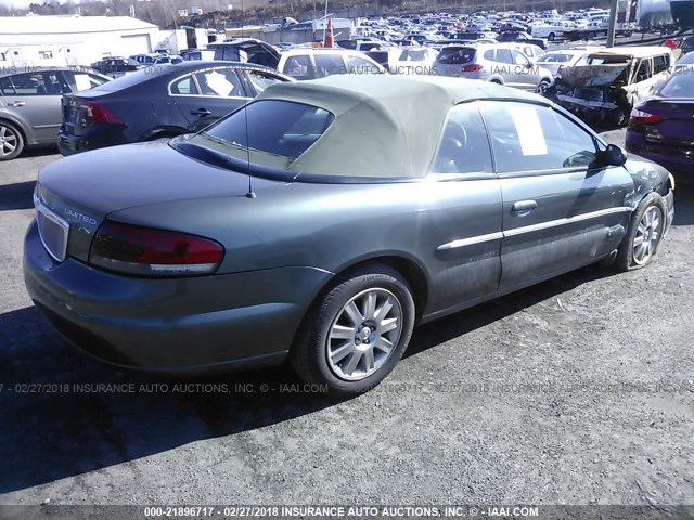 1C3EL65RX4N244226 - 2004 CHRYSLER SEBRING LIMITED GREEN photo 4