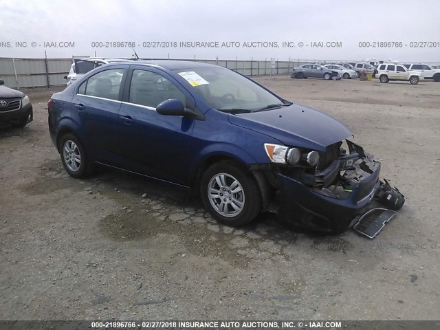 1G1JC5SH8E4114087 - 2014 CHEVROLET SONIC LT BLUE photo 1