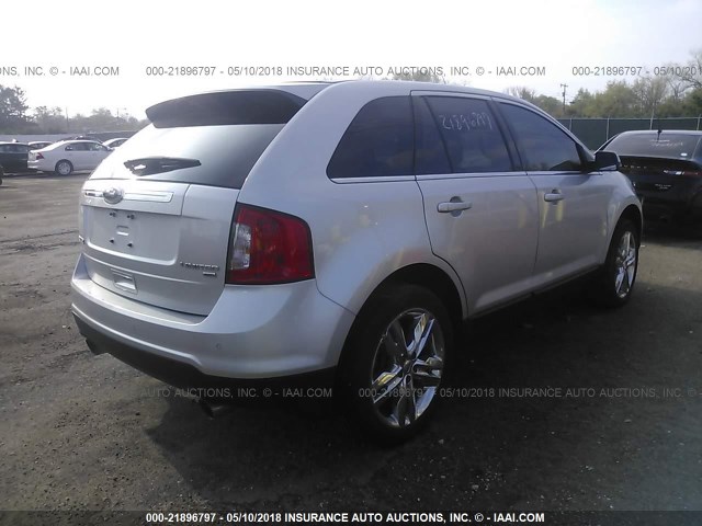 2FMDK4KC6DBA09781 - 2013 FORD EDGE LIMITED SILVER photo 4