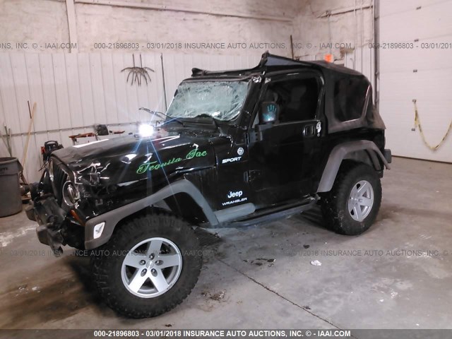 1J4FA49S26P702222 - 2006 JEEP WRANGLER / TJ SPORT BLACK photo 2