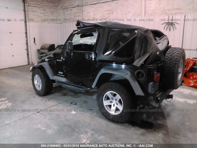 1J4FA49S26P702222 - 2006 JEEP WRANGLER / TJ SPORT BLACK photo 3