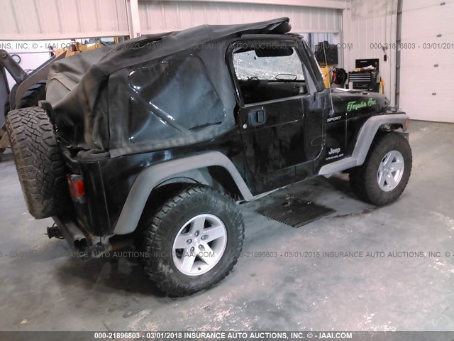 1J4FA49S26P702222 - 2006 JEEP WRANGLER / TJ SPORT BLACK photo 4