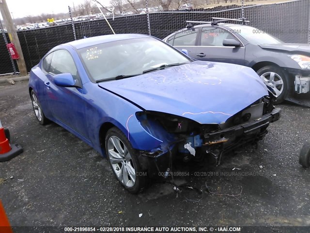 KMHHU6KH5AU035944 - 2010 HYUNDAI GENESIS COUPE 3.8L BLUE photo 1