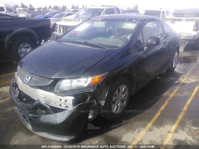 2HGFG3B53CH557437 - 2012 HONDA CIVIC LX BLACK photo 2