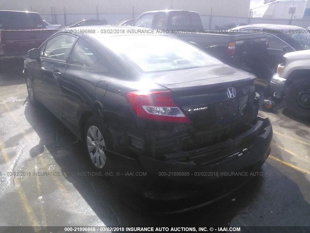 2HGFG3B53CH557437 - 2012 HONDA CIVIC LX BLACK photo 3