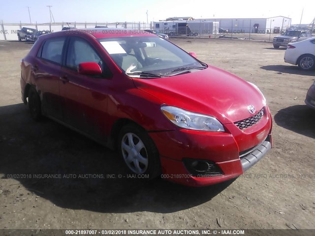 2T1KE40E49C020719 - 2009 TOYOTA COROLLA MATRIX S RED photo 1