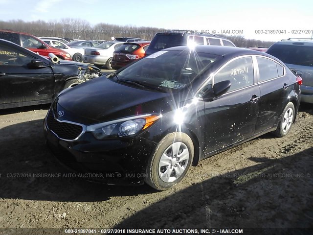 KNAFK4A62F5393460 - 2015 KIA FORTE LX BLACK photo 2