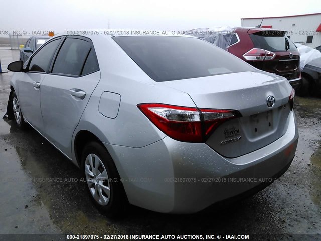 5YFBURHE7GP370377 - 2016 TOYOTA COROLLA L/LE/LE PLS/PRM/S/S PLS SILVER photo 3