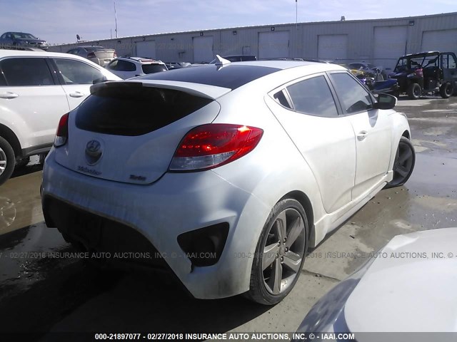 KMHTC6AE6DU137021 - 2013 HYUNDAI VELOSTER TURBO WHITE photo 4