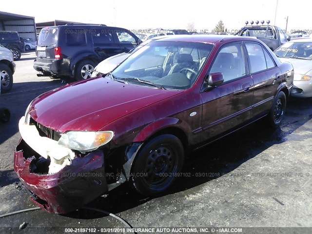 JM1BJ225520625989 - 2002 MAZDA PROTEGE DX/LX/ES MAROON photo 2