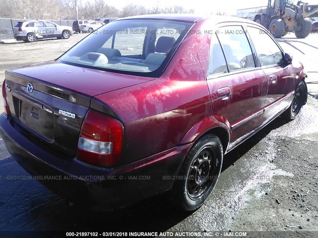 JM1BJ225520625989 - 2002 MAZDA PROTEGE DX/LX/ES MAROON photo 4